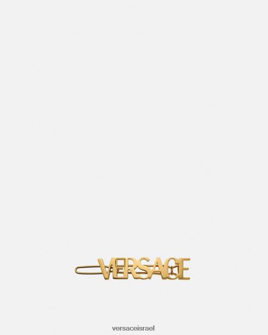 נשים Versace זהב לוגו קליפס שיער ימני אביזרים N8T2848