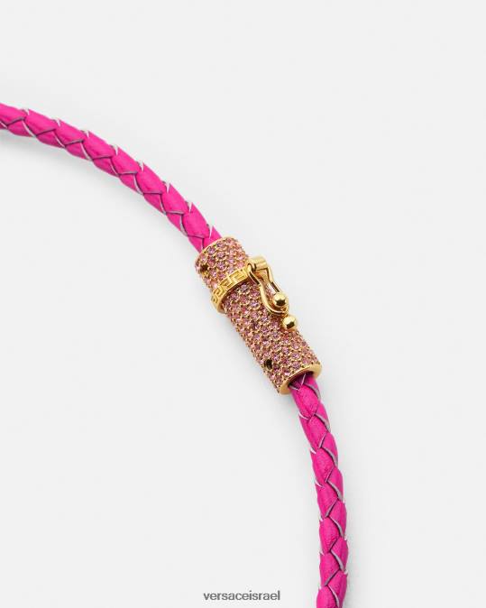 נשים Versace וָרוֹד שרשרת מדוזה מעור קריסטל אביזרים N8T2852
