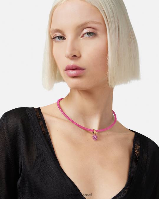 נשים Versace וָרוֹד שרשרת מדוזה מעור קריסטל אביזרים N8T2852