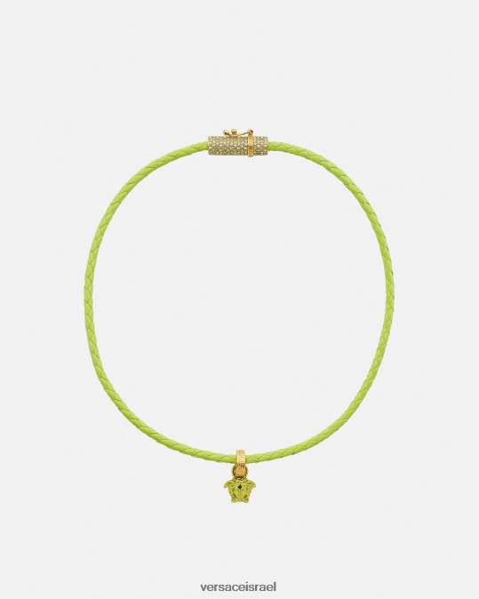 נשים Versace ליים שרשרת מדוזה מעור קריסטל אביזרים N8T2853
