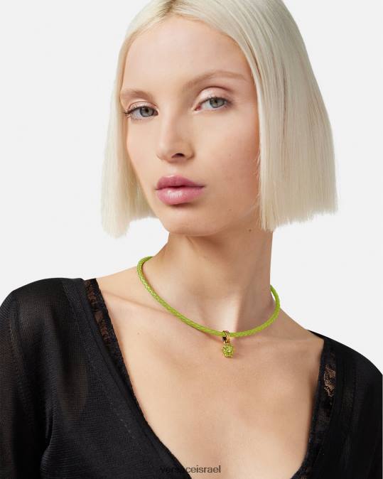 נשים Versace ליים שרשרת מדוזה מעור קריסטל אביזרים N8T2853