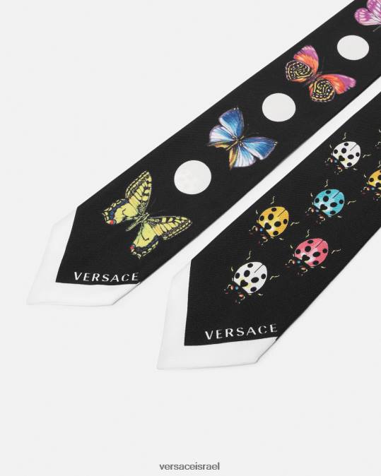 נשים Versace הדפס עניבת צעיף משי פרפרים אביזרים N8T2863