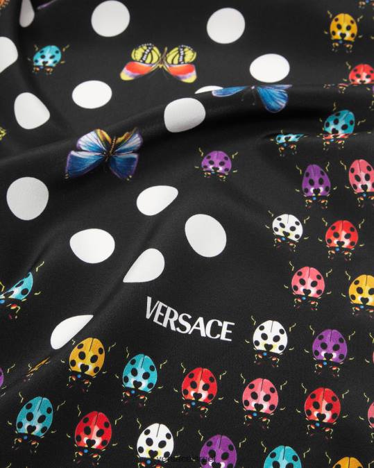 נשים Versace הדפס צעיף משי פרפרים אביזרים N8T2864