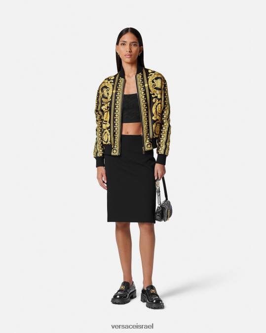 נשים Versace הדפס מעיל בומבר הפיך בארוקו הַלבָּשָׁה N8T288