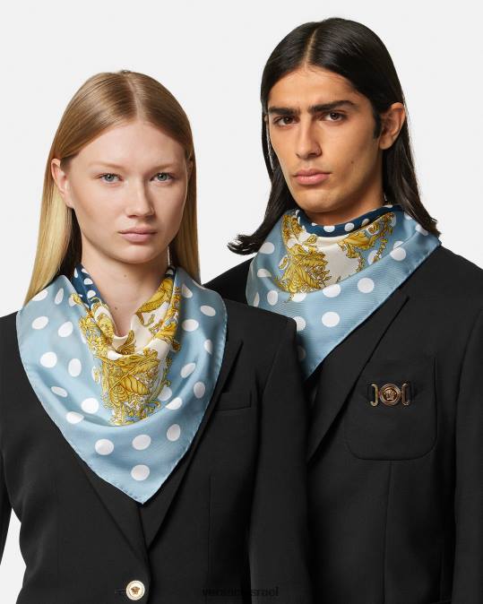 נשים Versace הדפס משי גדול משי צדפים בארוק אביזרים N8T2898