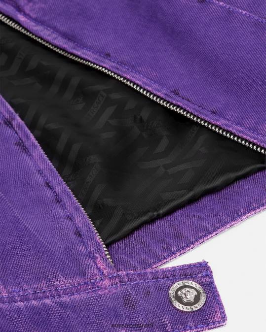נשים Versace סָגוֹל מעיל אופנוענים ג'ינס מדוזה הַלבָּשָׁה N8T293