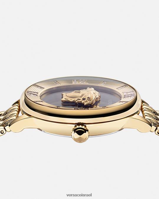 נשים Versace זהב שחור שעון יהלום לה מדוזה אביזרים N8T2962
