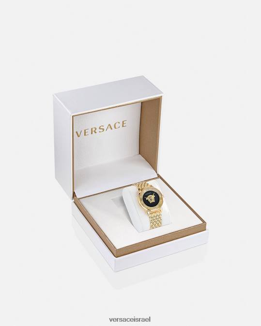 נשים Versace זהב שחור שעון יהלום לה מדוזה אביזרים N8T2962