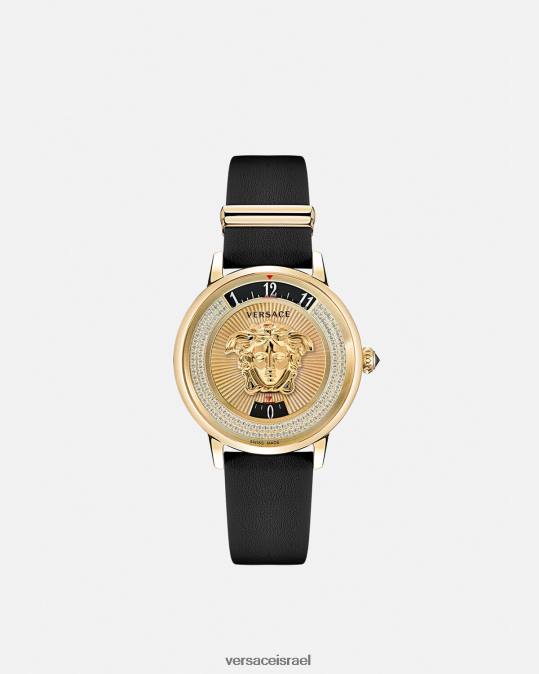 נשים Versace זהב שחור שעון יהלום מדוזה אייקון אביזרים N8T2963