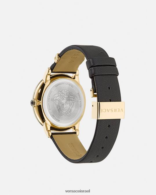 נשים Versace זהב שחור שעון יהלום מדוזה אייקון אביזרים N8T2963