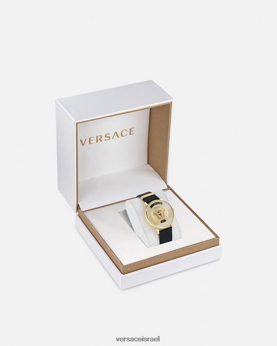 נשים Versace זהב שחור שעון יהלום מדוזה אייקון אביזרים N8T2963