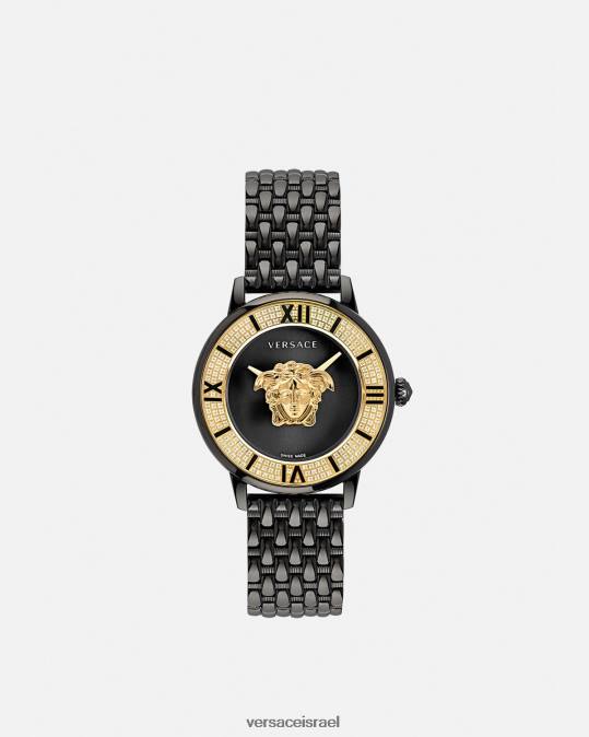 נשים Versace שָׁחוֹר שעון יהלום לה מדוזה אביזרים N8T2973