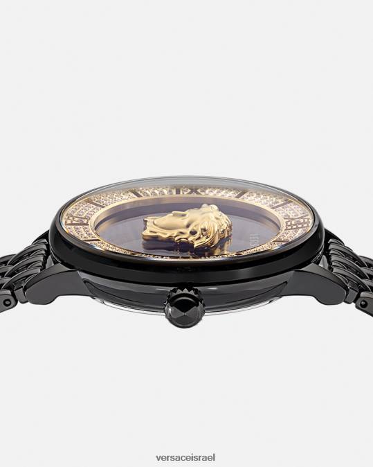 נשים Versace שָׁחוֹר שעון יהלום לה מדוזה אביזרים N8T2973