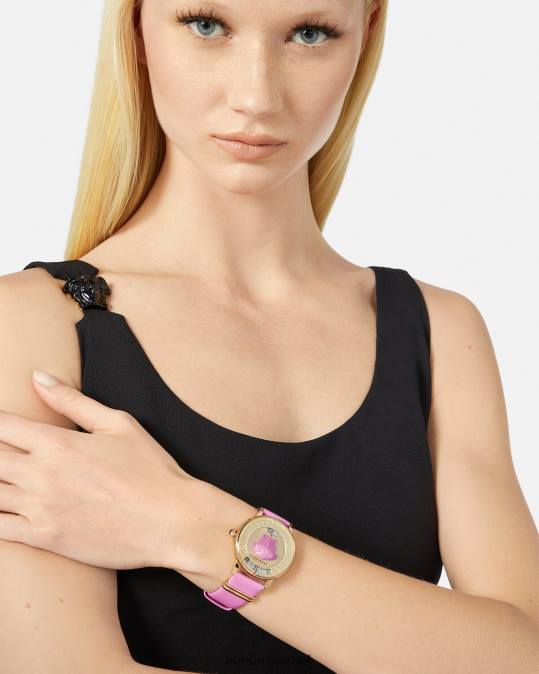 נשים Versace וָרוֹד שעון סמל מדוזה אביזרים N8T2983