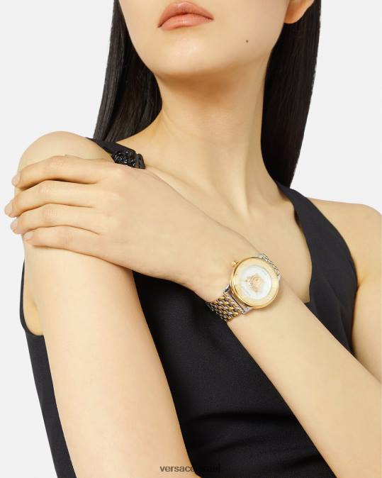 נשים Versace זהב כסף שעון לה מדוזה אביזרים N8T2990