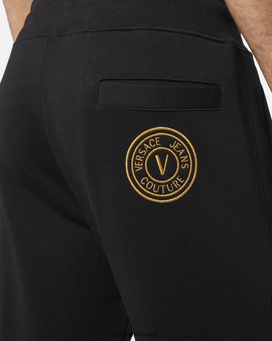 גברים Versace זהב שחור מכנסי טרנינג V-emblem הַלבָּשָׁה N8T22436