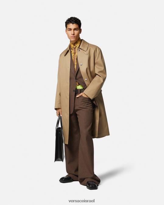 גברים Versace חום וזהב בלייזר barocco 660 houndstooth הַלבָּשָׁה N8T21279