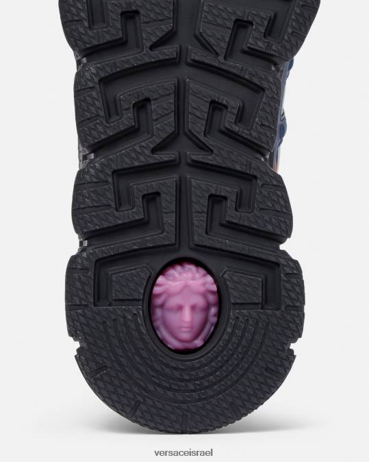 גברים Versace כְּחוֹל סניקרס barocco 660 trigreca נַעַל N8T21542