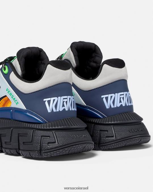 גברים Versace כְּחוֹל סניקרס barocco 660 trigreca נַעַל N8T21542