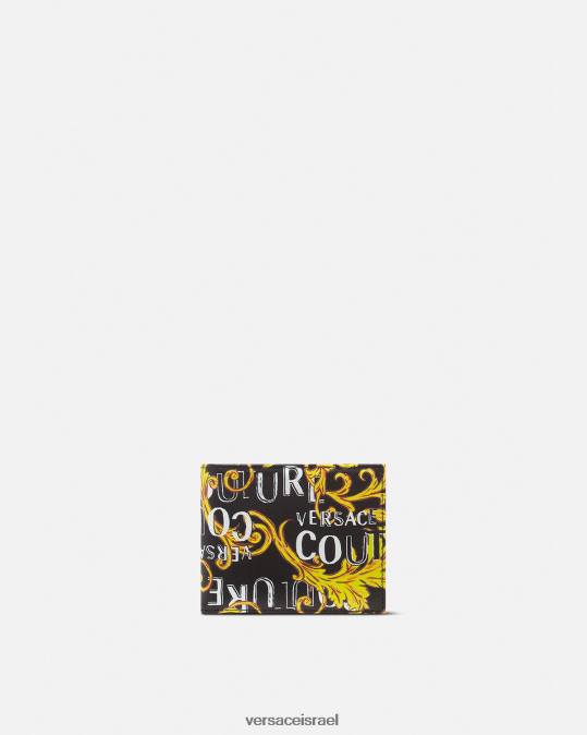גברים Versace זהב שחור ארנק לוגו קוטור bifold אביזרים N8T22517