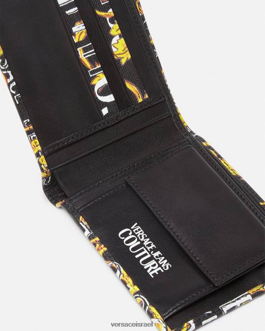 גברים Versace זהב שחור ארנק לוגו קוטור bifold אביזרים N8T22517