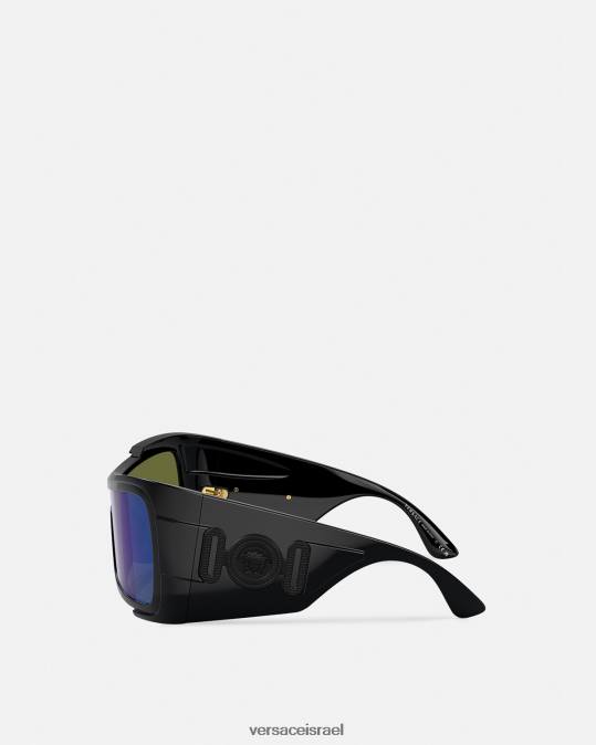 נשים Versace שָׁחוֹר משקפי שמש מקסי מדוזה biggie shield אביזרים N8T2605