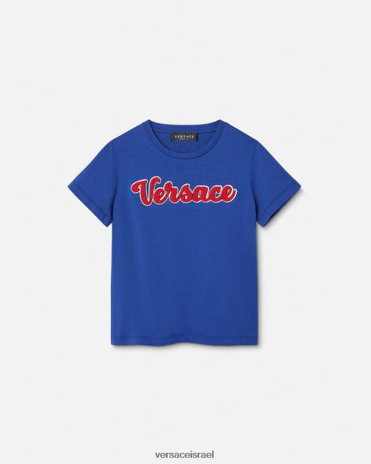 יְלָדִים Versace bluette חולצת טי של לוגו של האוניברסיטה הַלבָּשָׁה N8T22132