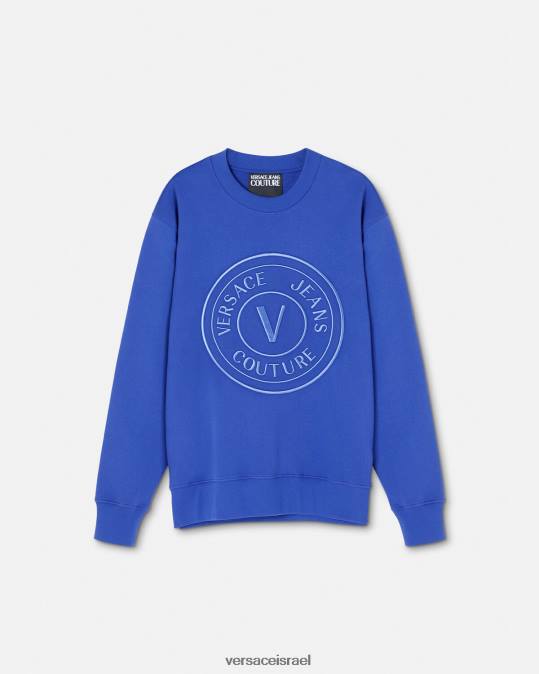 גברים Versace bluette סווטשירט רקום עם סמל V הַלבָּשָׁה N8T22413