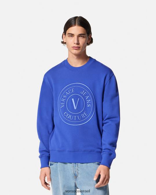גברים Versace bluette סווטשירט רקום עם סמל V הַלבָּשָׁה N8T22413