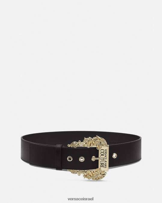 נשים Versace שָׁחוֹר חגורת עור couture1 אביזרים N8T22341