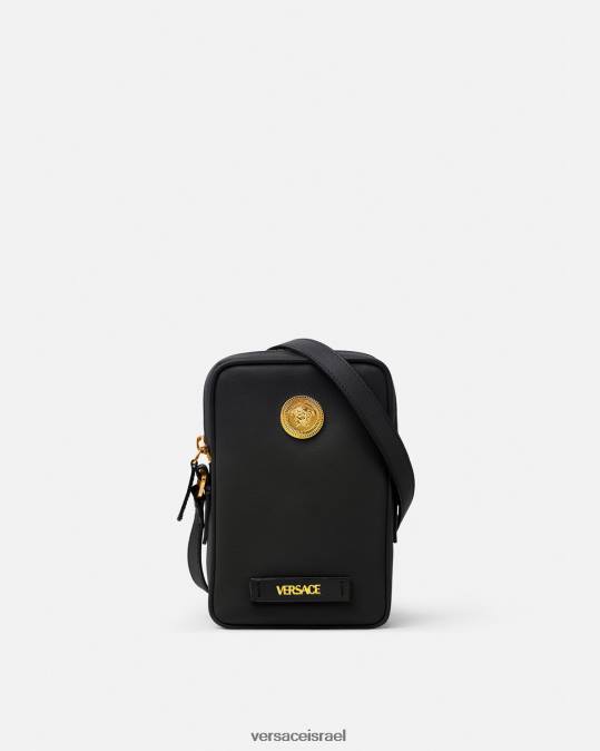 גברים Versace שָׁחוֹר תיק crossbody קטן של medusa biggie תיקים N8T21465