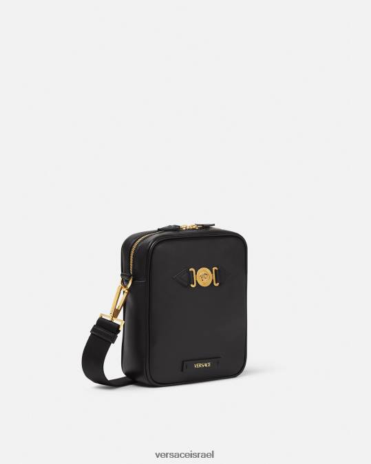 גברים Versace שָׁחוֹר תיק crossbody של medusa biggie תיקים N8T21469