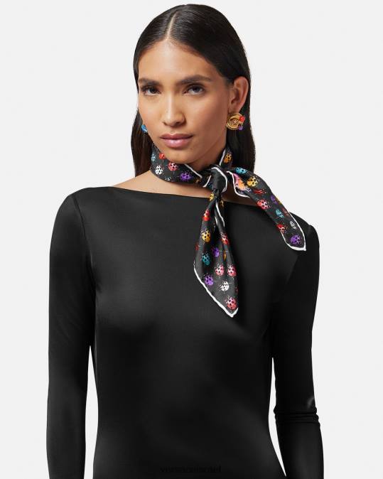 נשים Versace הדפס פרפרים משי foulard אביזרים N8T2862