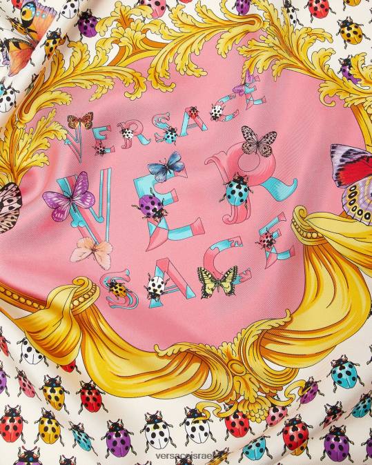 נשים Versace הדפס פרפרים גדול משי foulard אביזרים N8T2889