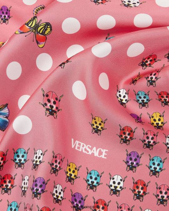 נשים Versace הדפס פרפרים גדול משי foulard אביזרים N8T2892