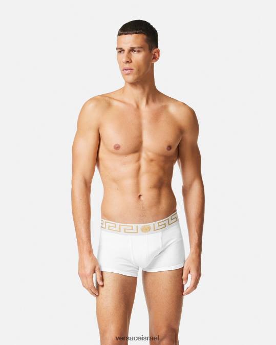 גברים Versace זהב לבן גזעי גבול greca 3 חבילות תחתונים ובגדי חוף N8T21749