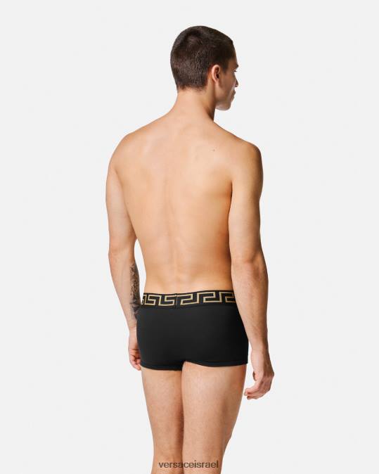 גברים Versace שָׁחוֹר גזעי גבול greca 3 חבילות תחתונים ובגדי חוף N8T21750