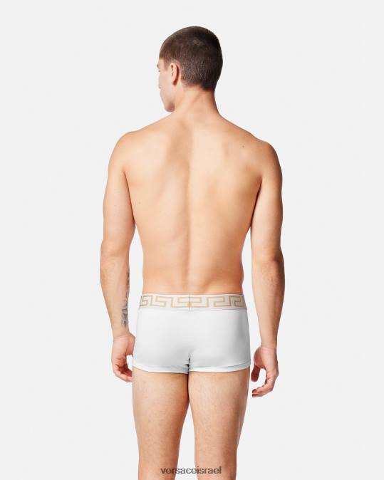 גברים Versace לבן ושחור ואפור גזעי גבול greca 3 חבילות תחתונים ובגדי חוף N8T21751
