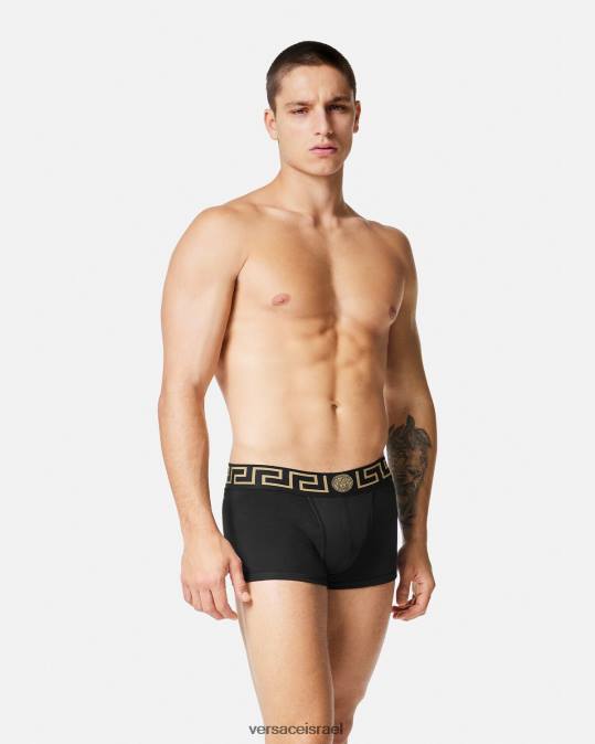 גברים Versace לבן ושחור ואפור גזעי גבול greca 3 חבילות תחתונים ובגדי חוף N8T21751
