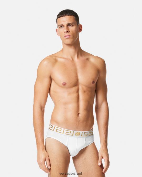 גברים Versace לבן ושחור ואפור תחתוני גבול greca 3 חבילה תחתונים ובגדי חוף N8T21779