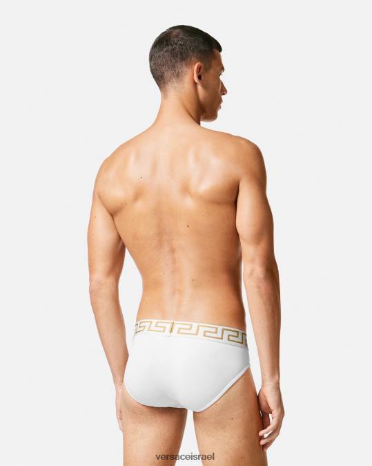 גברים Versace לבן ושחור ואפור תחתוני גבול greca 3 חבילה תחתונים ובגדי חוף N8T21779