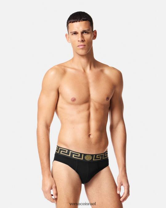 גברים Versace לבן ושחור ואפור תחתוני גבול greca 3 חבילה תחתונים ובגדי חוף N8T21779