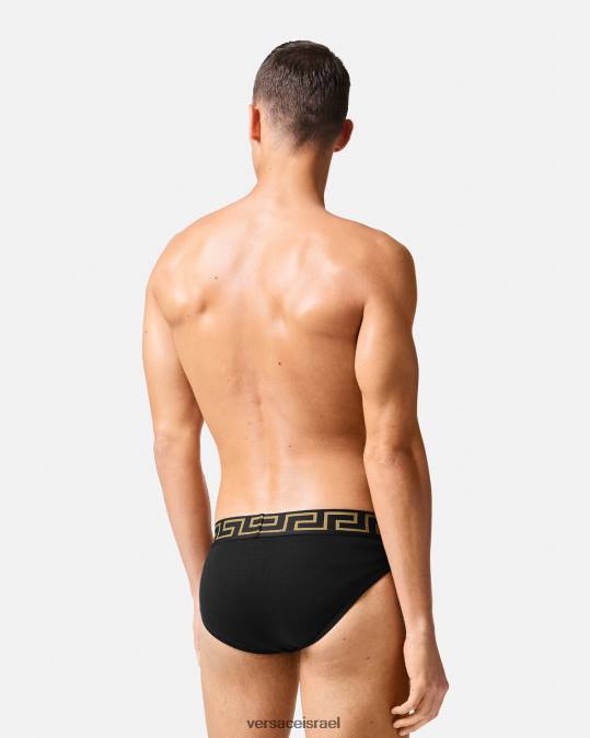 גברים Versace לבן ושחור ואפור תחתוני גבול greca 3 חבילה תחתונים ובגדי חוף N8T21779