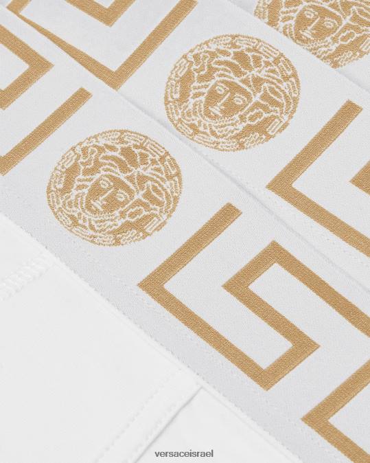 גברים Versace זהב לבן תחתוני גבול greca 3 חבילה תחתונים ובגדי חוף N8T21780