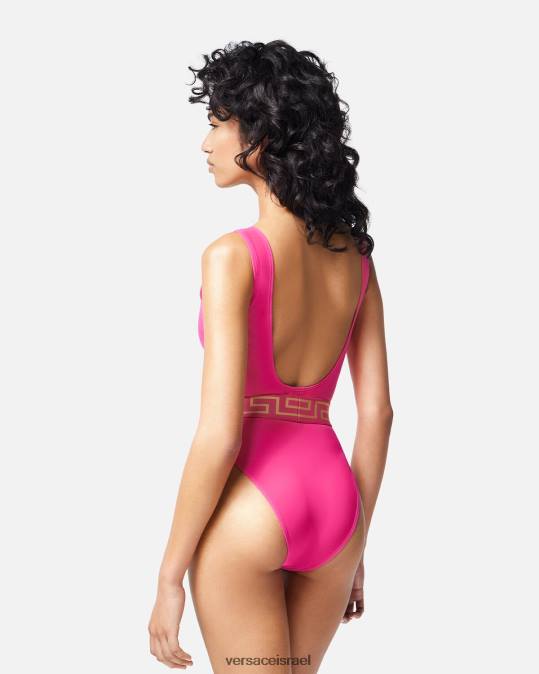 נשים Versace וָרוֹד בגד ים מחלק אחד של greca תחתונים ובגדי חוף N8T21178