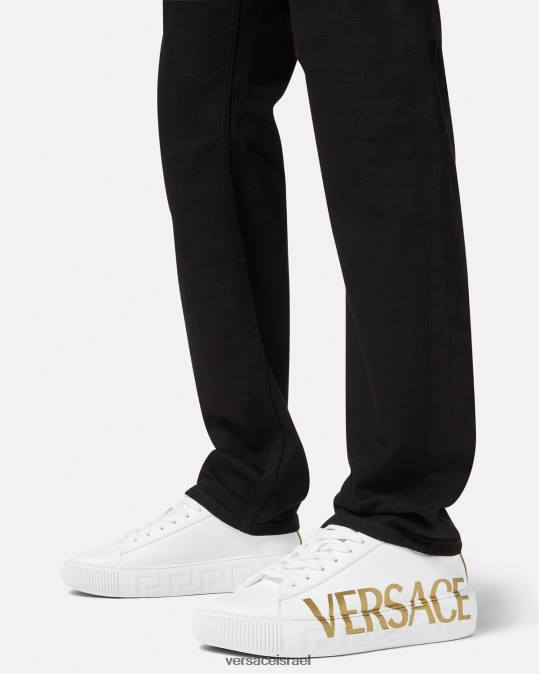 גברים Versace זהב לבן נעלי ספורט לוגו greca נַעַל N8T21549