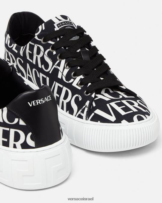גברים Versace שחור & הדפס מכנסי greca מכל עבר נַעַל N8T21550