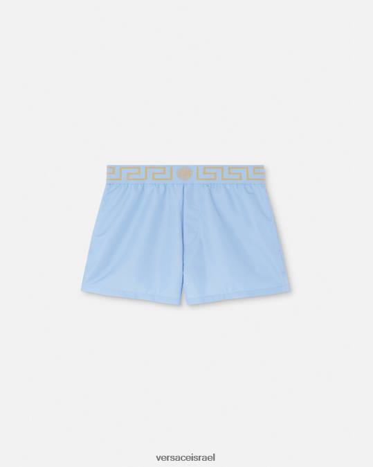 גברים Versace כחול בהיר מכנסי ים קצרים של greca תחתונים ובגדי חוף N8T21796