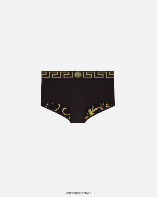 גברים Versace שָׁחוֹר בגד ים בגבול greca תחתונים ובגדי חוף N8T21807