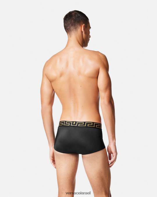 גברים Versace שָׁחוֹר בגד ים בגבול greca תחתונים ובגדי חוף N8T21807